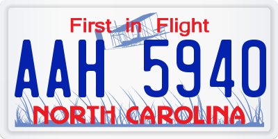 NC license plate AAH5940