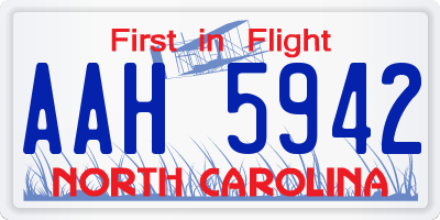 NC license plate AAH5942