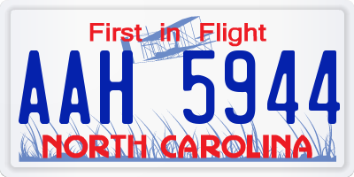 NC license plate AAH5944