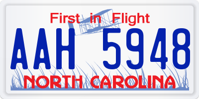 NC license plate AAH5948