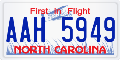 NC license plate AAH5949