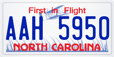 NC license plate AAH5950