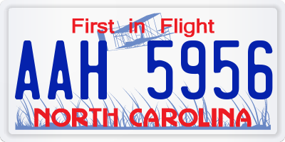 NC license plate AAH5956