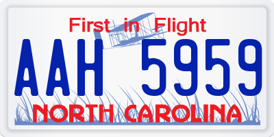 NC license plate AAH5959