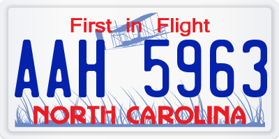 NC license plate AAH5963