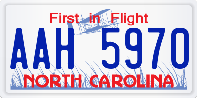 NC license plate AAH5970