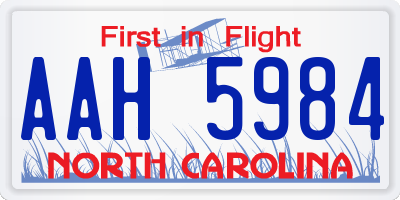NC license plate AAH5984