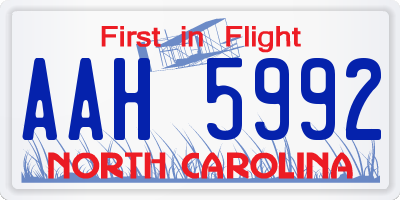 NC license plate AAH5992