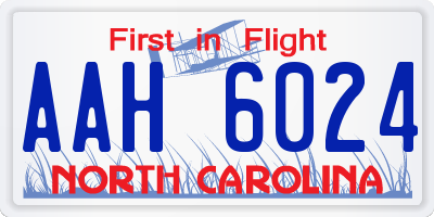 NC license plate AAH6024