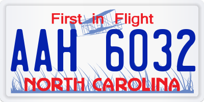 NC license plate AAH6032