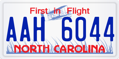 NC license plate AAH6044