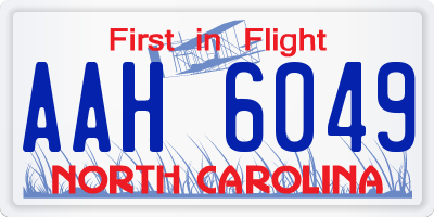 NC license plate AAH6049
