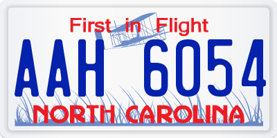NC license plate AAH6054