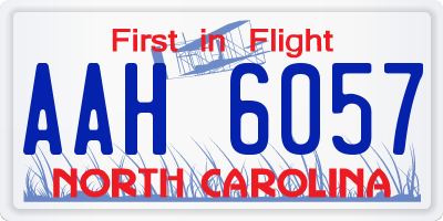 NC license plate AAH6057