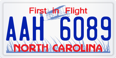 NC license plate AAH6089