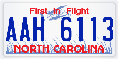 NC license plate AAH6113