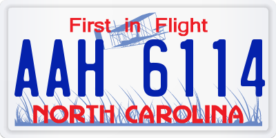 NC license plate AAH6114