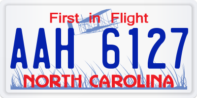 NC license plate AAH6127