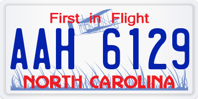 NC license plate AAH6129