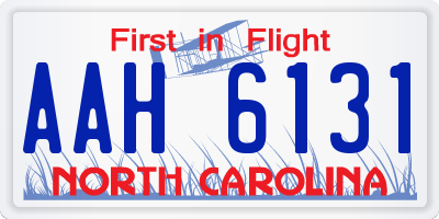 NC license plate AAH6131