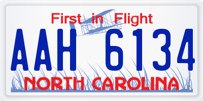 NC license plate AAH6134