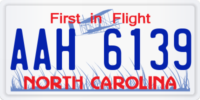 NC license plate AAH6139