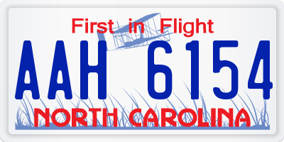 NC license plate AAH6154
