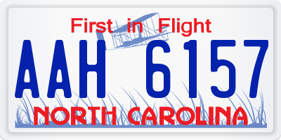NC license plate AAH6157