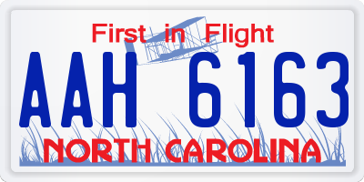 NC license plate AAH6163