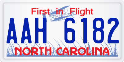 NC license plate AAH6182
