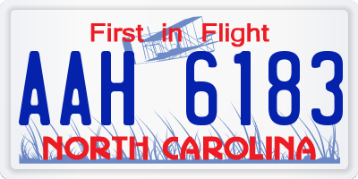 NC license plate AAH6183