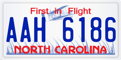 NC license plate AAH6186