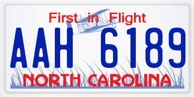 NC license plate AAH6189