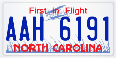 NC license plate AAH6191