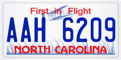 NC license plate AAH6209