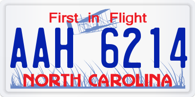 NC license plate AAH6214
