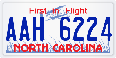 NC license plate AAH6224