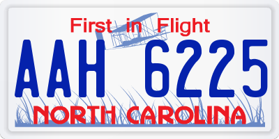NC license plate AAH6225
