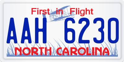 NC license plate AAH6230