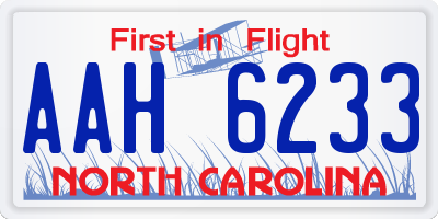 NC license plate AAH6233