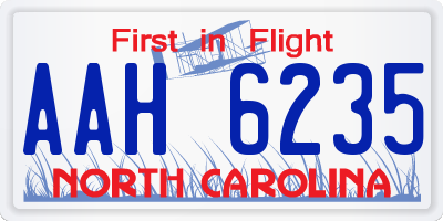 NC license plate AAH6235