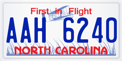 NC license plate AAH6240