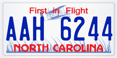 NC license plate AAH6244