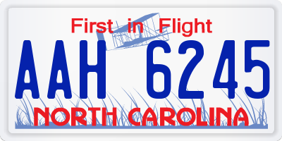 NC license plate AAH6245