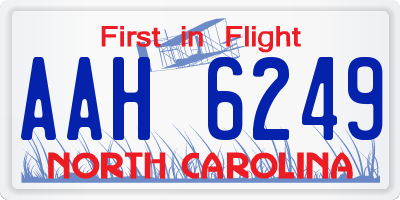 NC license plate AAH6249
