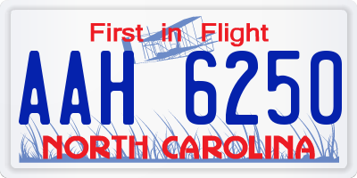 NC license plate AAH6250
