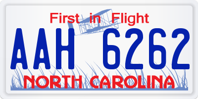 NC license plate AAH6262