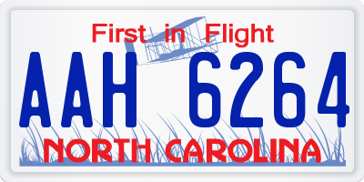 NC license plate AAH6264