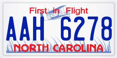 NC license plate AAH6278