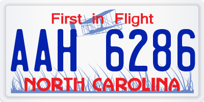 NC license plate AAH6286